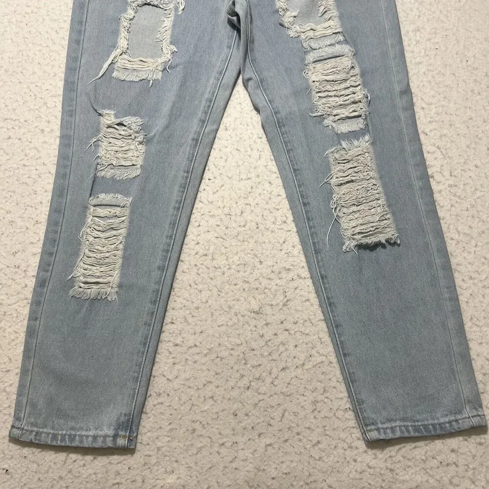 Princess Polly Women’s 4 (28x25) Straight Leg High Rise Ripped Denim Jeans - Picture 3 of 11